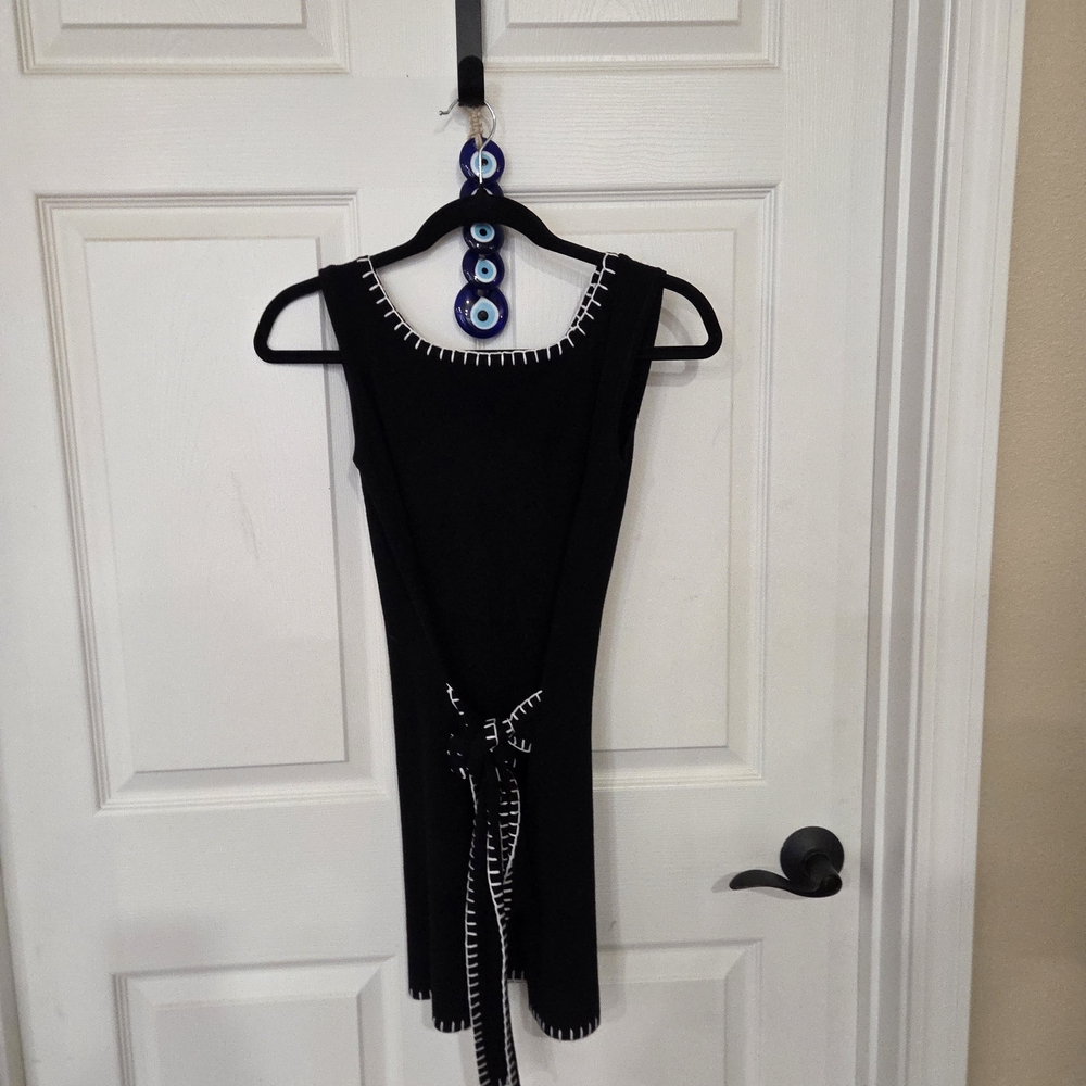 Belldini Black Mini Dress with White Accents